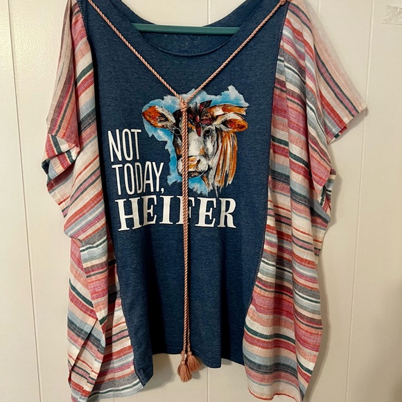 Custom “Not Today Heifer!” Poncho Tee - Picture 2 of 5
